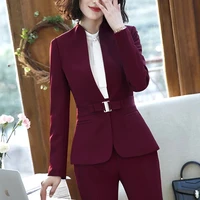 elegant and fashion women blazers autumn temperament long sleeve black jacket office ladies plus size work wear coat