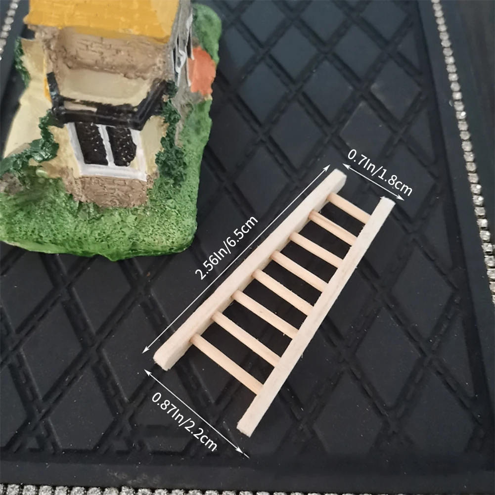 

Simulation Ladder Toy Mini Wooden Step Ladder Fairy Garden Miniatures DIY Dollhouse Miniatures Fairy Garden Ornament Decoration
