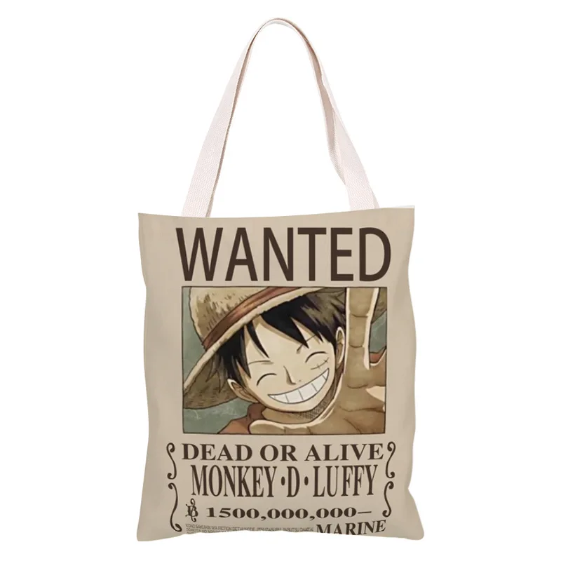 Аниме One Piece Roronoa Zoro Monkey D Luffy Tony Chopper сумка с узором для покупок модель Холщовая