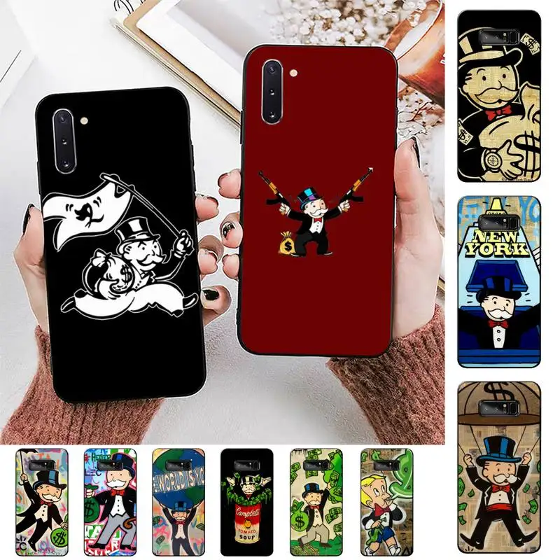 

FHNBLJ Cartoon Dollar Monopolys Phone Case for Samsung Note 5 7 8 9 10 20 pro plus lite ultra A21 12 72