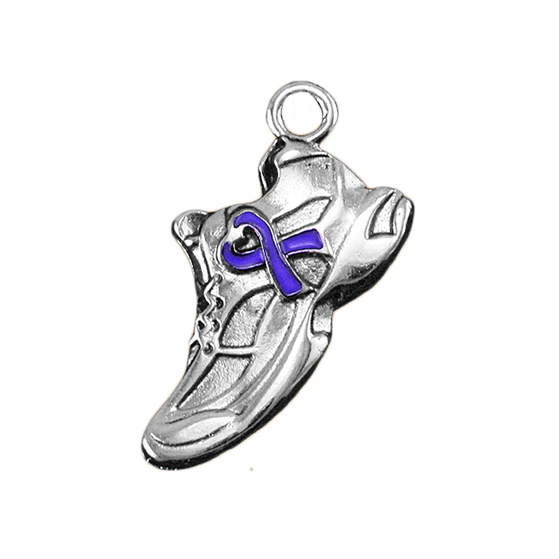 Новое поступление металлический сплав 3D дизайн кроссовки Фиолетовая лента