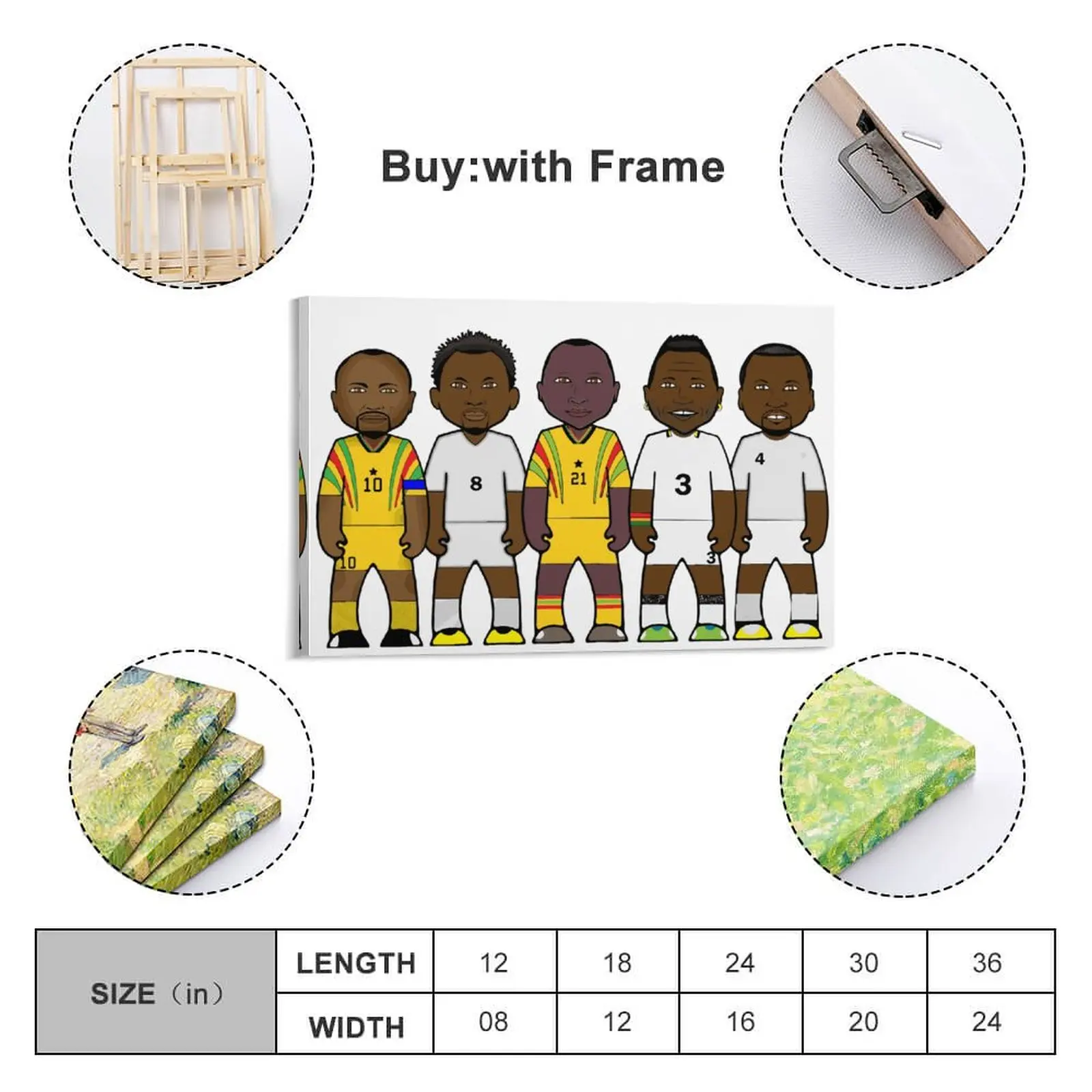 

Decor Ghana Abedi Pele Kuffour Yeboah Gyan Essien Print Painting Canvas Picture Corridor Living Room Wall Room Posters Horizonta