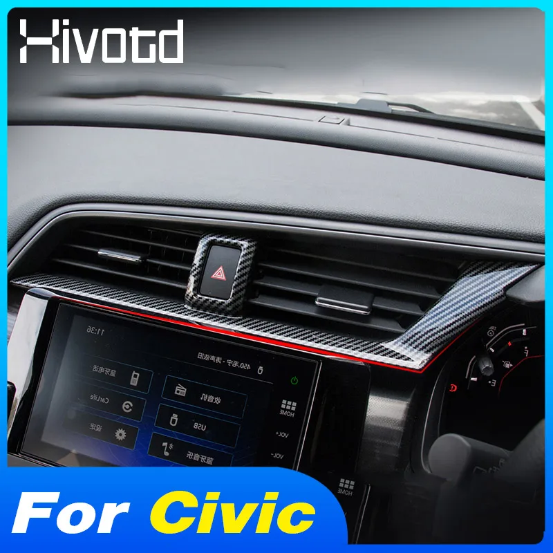 

Hivotd Air Conditioning Outlet Vent Cover Frame Trim Sequins Sticker Decoration Car Accessories For Honda Civic 10th 2016-2021