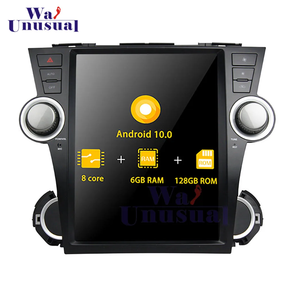 

WANUSUAL 12.1" Octa Core 6G+128G DSP For Toyota Highlander 2008-2014 Tesla Style Car Radio Stereo Android 10.0 GPS Navigation