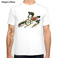 cycling art homme streetwear t shirt mountain biking watercolor t shirt men summer new white casual short sleeve tshirt