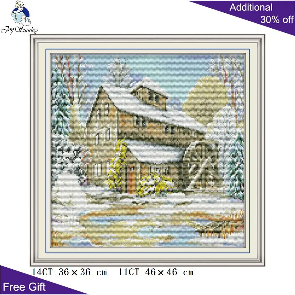 Joy Sunday Waterwheel кабина домашний декор FA040 14CT 11CT подсчет и штамп Набор для вышивки