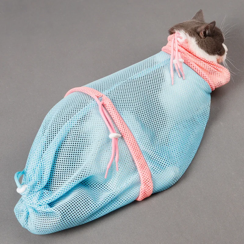 

Anti-scratch Mesh Cat Bathing Bag Grooming Washing Bags Cat Bath Clean Bag No Scratching Bite Restraint Cat Supplies Nail Cut