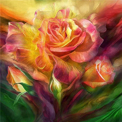 

5D Diamond Embroidery Rose Flowers Oil Painting Diamond Mosaic Sale Full Square Home Decorative Diamond Painting Decor