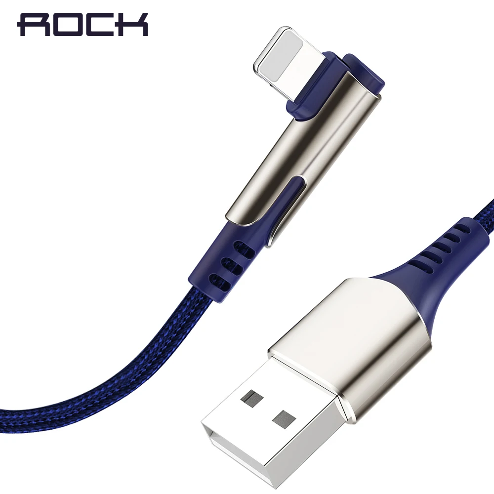 Кабель ROCK для iPhone 2 4 А кабель быстрой зарядки USB провод игр U образный плетеный