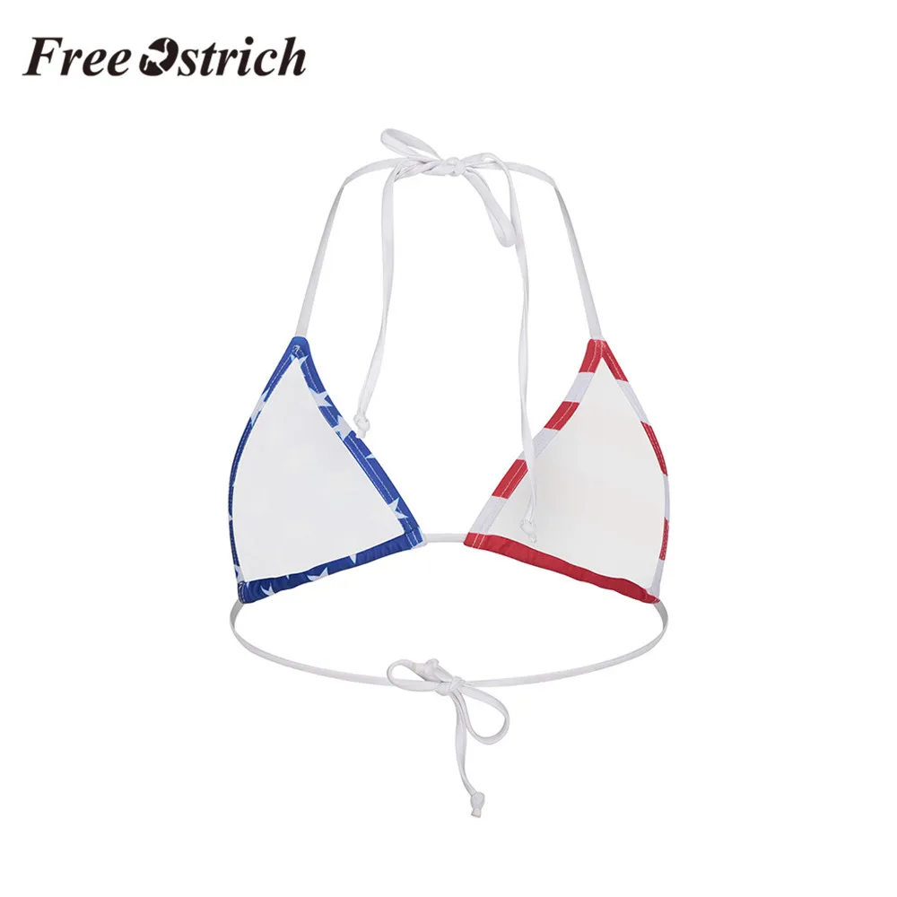 Купальник женский с бюстгальтером пуш ап купальный костюм в полоску со звездами