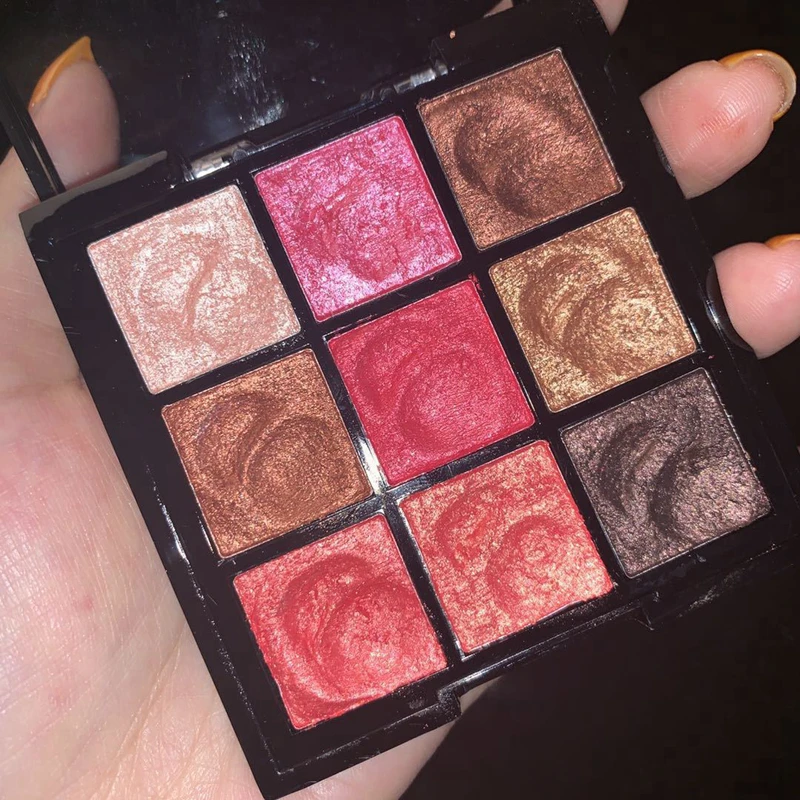 Палитра алмазных мерцающих теней для век 9 цветов блестящие металлические