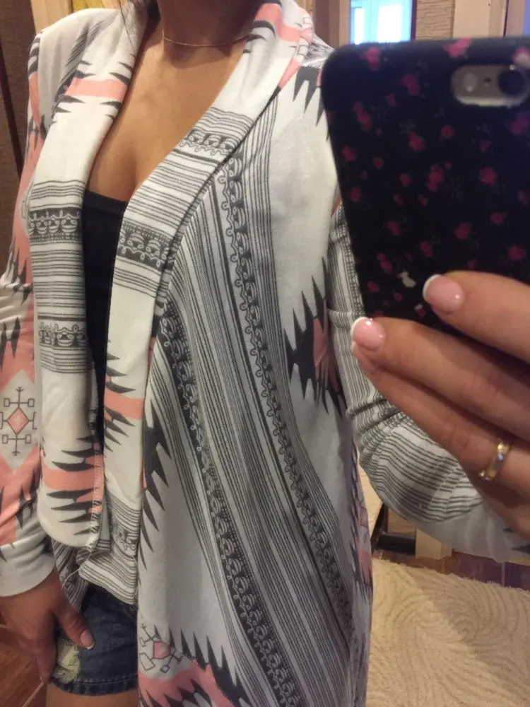 ACEVOG Aztec Модный кардиган с длинными рукавами Повседневные свитера унисекс принтом