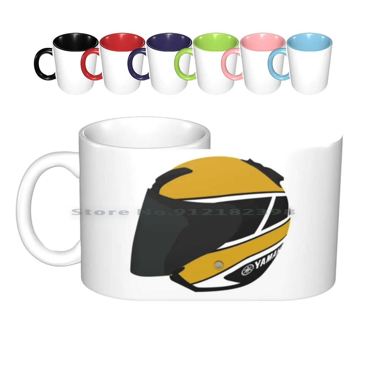 

Желтые керамические кружки фабрики Shoei, кофейные чашки, Кружка для молока и чая, фабрика Shoei, креативные безопасные шлемы для велосипеда, мотоцикла, велосипеда