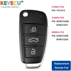 Пульт дистанционного управления KEYECU для автомобилей Audi A6 S6 Q7 2004-2015, 3-кнопочный, чип 8E, IYZ 3314  4F0837220R  4F0837220M 4F0837220T
