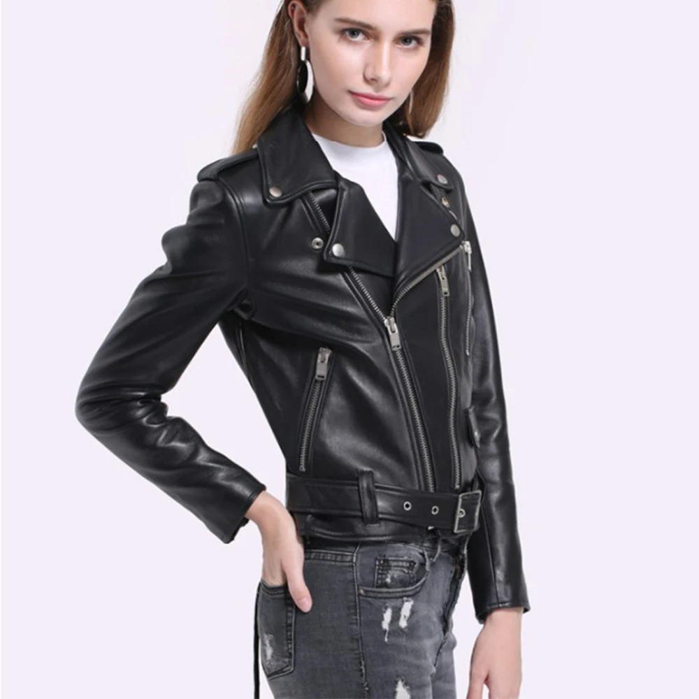 Куртка женская демисезонная из натуральной кожи на молнии с кисточками | Женская