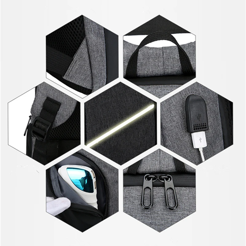 Sport Men's Backpack Multifunctional USB Charging Large Capacity Gym Fitness Bags Anti-theft Student iPad Laptop Casual Rucksack