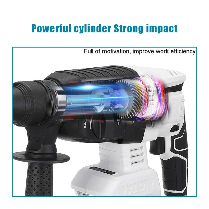 

18V 10000bpm Rechargeable Brushless Cordless Rotary Hammer Drill 4 Function Electric Hammer Impact Drill For Makita 18V Battery