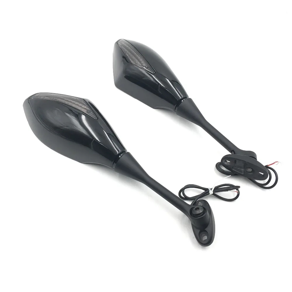 

Зеркало мотоциклетное черное со светодиодной подсветкой и индикатором поворота для боковых зеркал заднего вида Honda CBR 600RR 1000RR