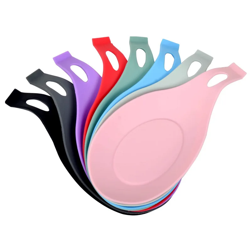 

Silicone Spoon Mats Rest Pad Food Grade Silica Gel Spoon Put Mat Device Kitchen Utensils Kitchen Accessories Dishes Cooking Tool