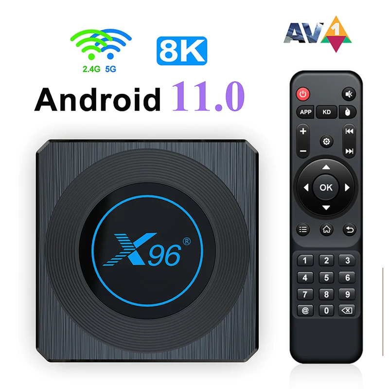 

X96 X4 Amlogic S905X4 Smart RGB Light TV Box Android 11 4G 64G Wifi Youtube AV1 Media Player TVBOX 8K Fast ,stable Set Top Box