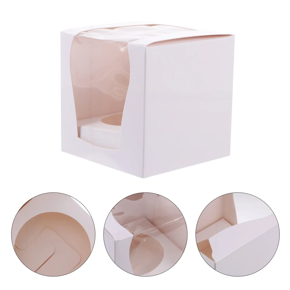 

10 Pcs Portable Cake Packing Box Food Storage Container Kraft Paper Cake Box
