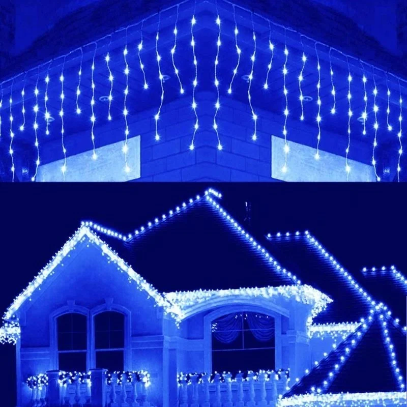 street winter garland house christmas decorations christmas lights festoon icicle garland curtain light droop 0 50 60 7m free global shipping