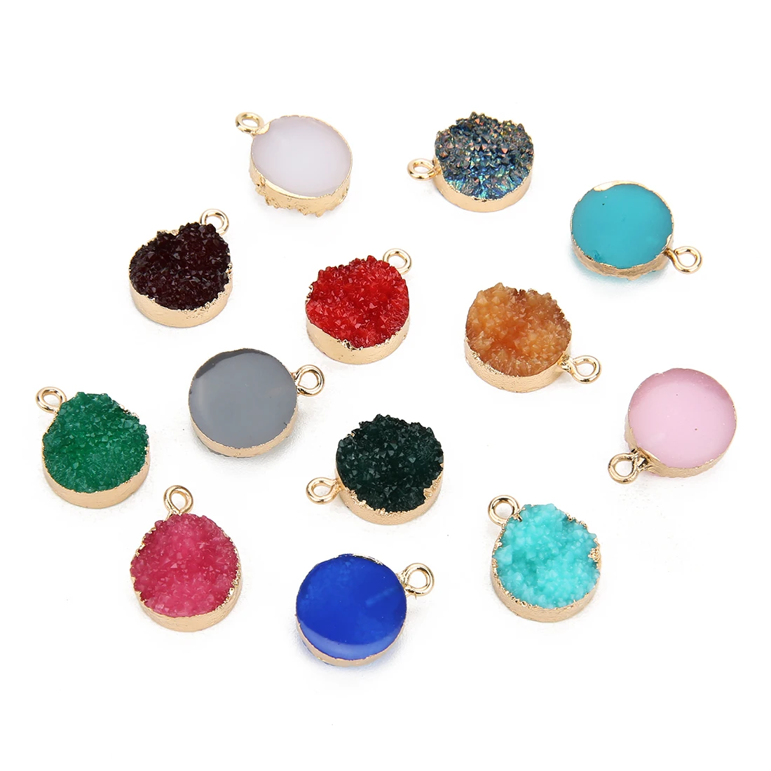 Искусственный драгоценный камень искусственная Друза разноцветный Шарм для