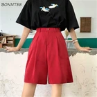 Шорты женские базовые повседневные универсальные, простые однотонные брюки в Корейском стиле с завышенной талией, большие размеры 5XL, на лето