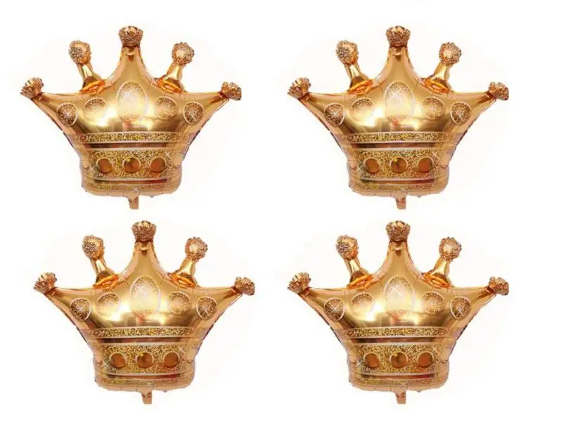 9 шт./лот фольгированные гелиевые шары из майлара с золотой короной и шляпками