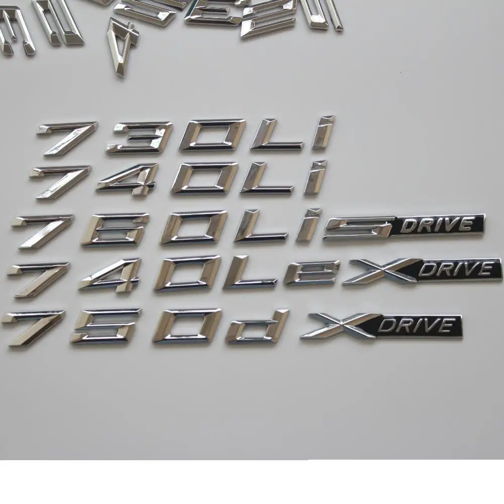 Для BMW Chrome XDrive 730i 735i 740i 745i 750i 755i 760i 730Li 735Li 740Li 745Li 750Li 755Li 760Li эмблема буквы эмблемы