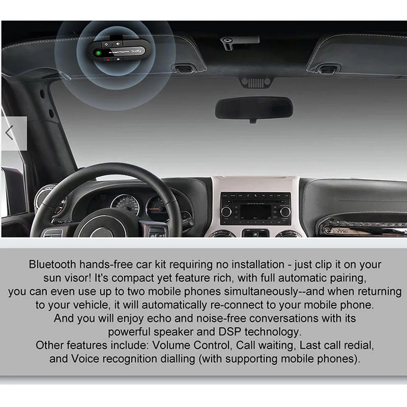 Автомобильный беспроводной EDR Bluetooth приемник Громкая связь многоточечный динамик MP3 музыкальный плеер Солнцезащитный козырек Bluetooth автомобильный комплект динамик телефон