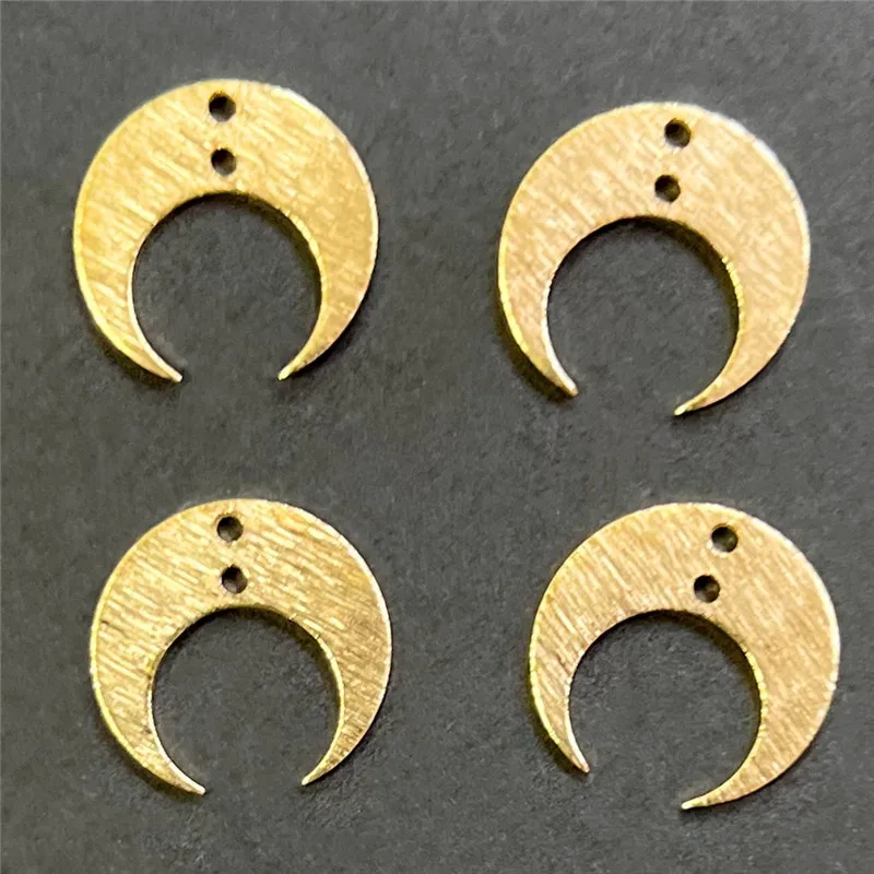 

10Pcs/Lot Original Brass Crescent Moon Horns Trinkets Pendant Charms Connectors Diy For Handmade Necklace Jewelry Earring Making