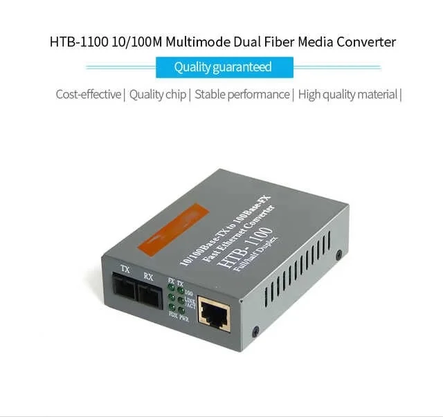 HTB 1100 10/100 м 2 км мультимодовый двойной волоконно-оптический медиаконвертер fibra optica
