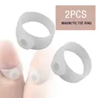 1 пара Силиконовый массажер для ног кольца для пальцев ног Магнитная потеря Вес на ремне с кольцом для пальца, терапия для похудения быстрая Похудение сжигать жир уменьшить жиры тела