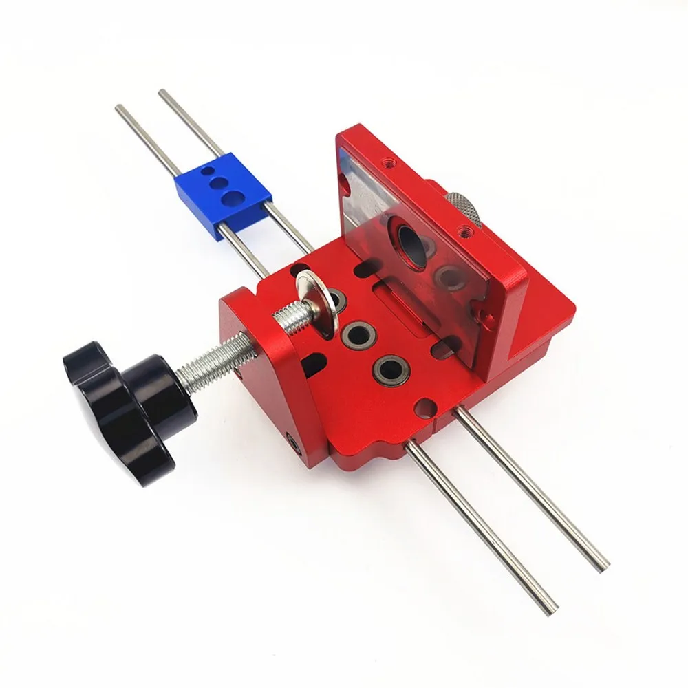 X400 3 In 1 Dowelling Jig 10mm Wood Hole Drilling Guide Locator Luminium Alloy Adjustable Dowel Jig Kit for DIY Woodworking Tool