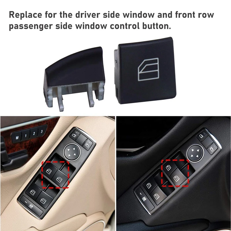 

4PCS Driver Window Switch Button Covers for Mercedes Benz C-Cl W204 E-Cl W212 GLK-Cl