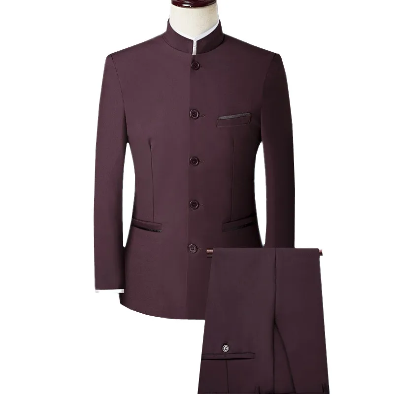 Китайский ретро спортивный костюм комплект из 2 частей для мужчин (пиджак + брюки)