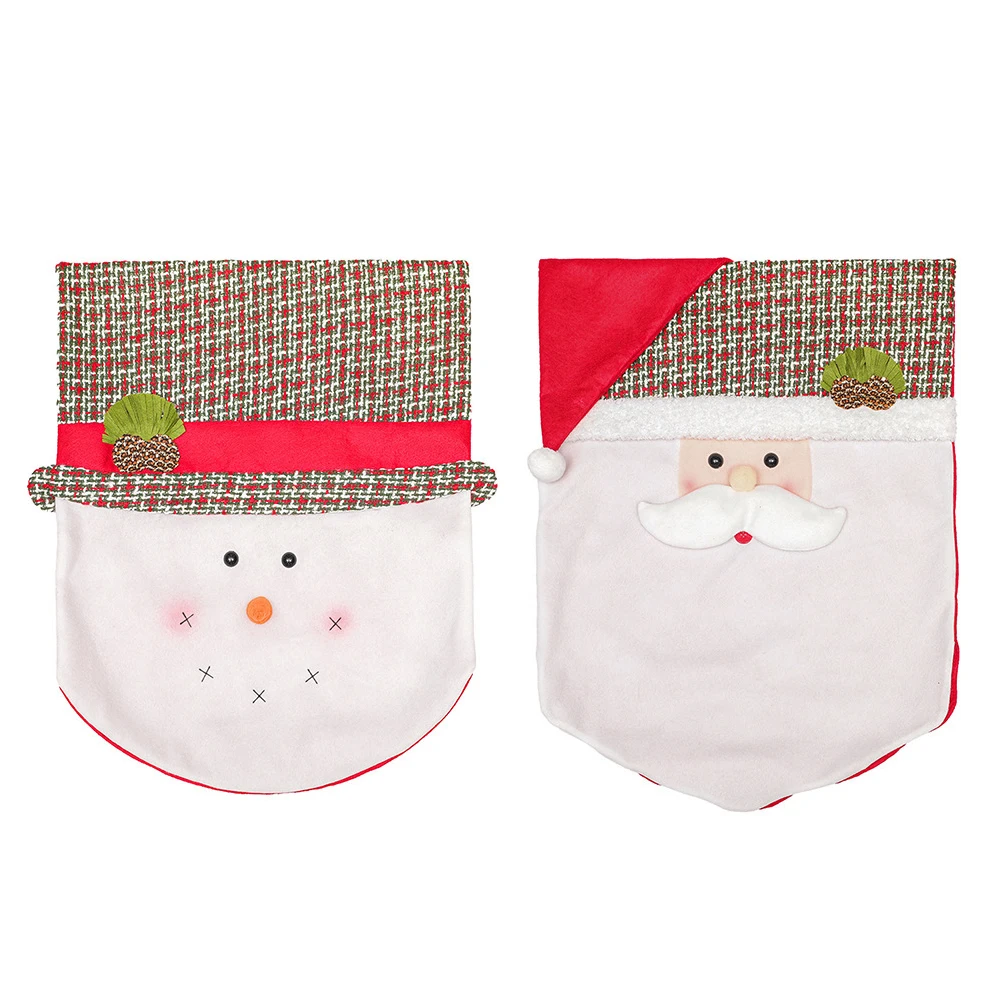 

2 шт. рождественские чехлы на спинки стула рождественские тканевые Чехлы Мультяшные чехлы на стулья