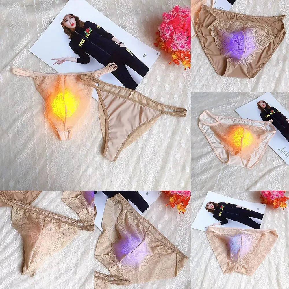 

Hot Sexy Men Lace Sheer Bulge Pouch G String Briefs Thongs Underwear Underpants Seamless Erotic Hombre Male Lingerie Tanga 2021