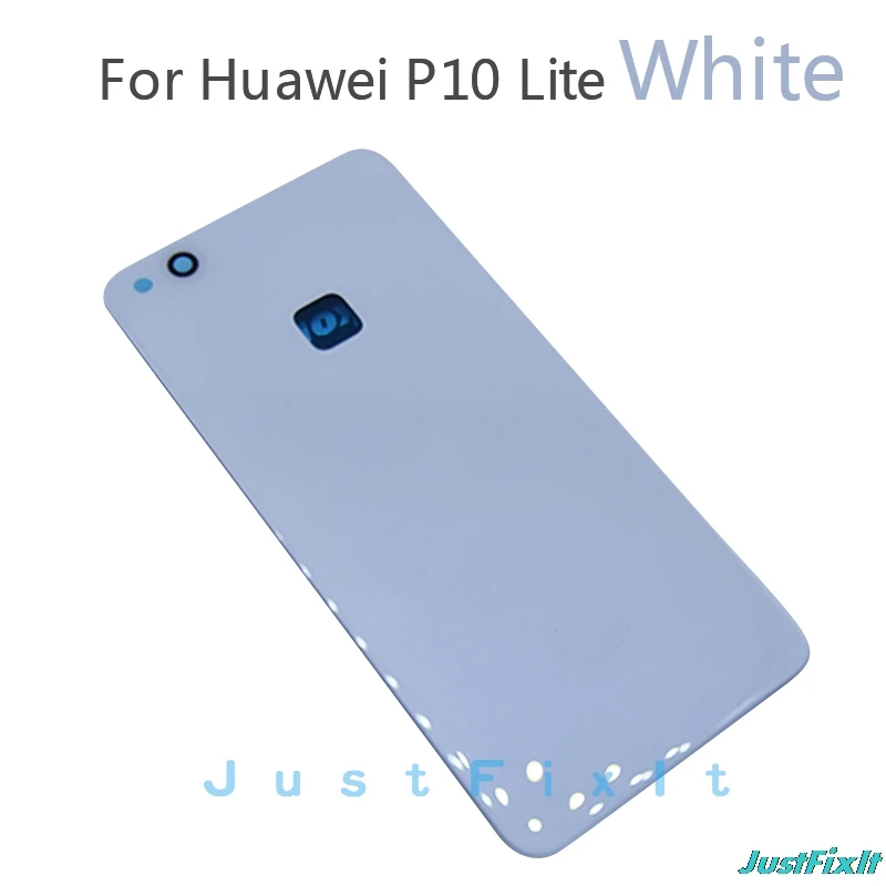 Белый Запасные части для huawei P10 Lite/Nova Lite стеклянная крышка для huawei p10lite задняя крышка батарейного отсека с клейкой наклейкой - Цвет: Белый