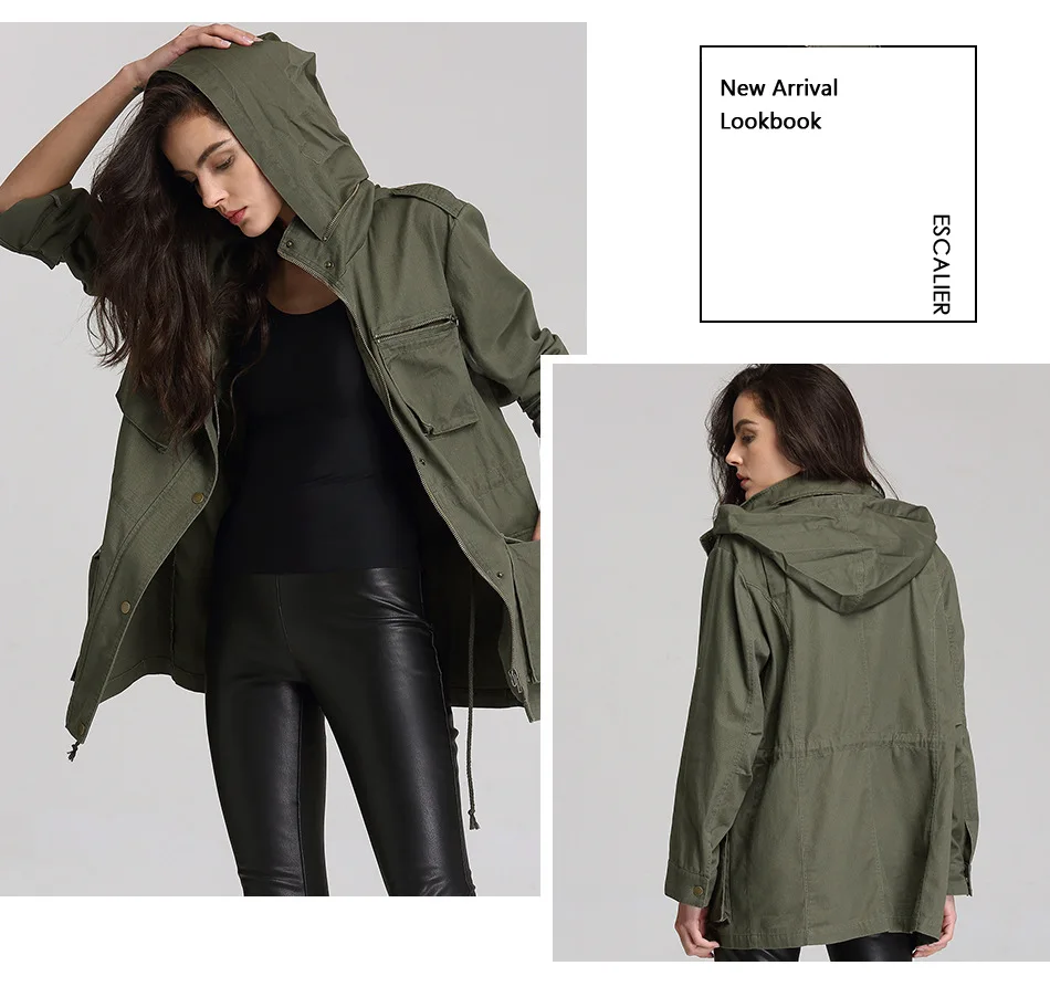 Женские топы с длинными рукавами, армейская зеленая зимняя куртка для девочек, свободная куртка оверсайз с капюшоном, модные длинные женские пальто, Комбинезоны для женщин