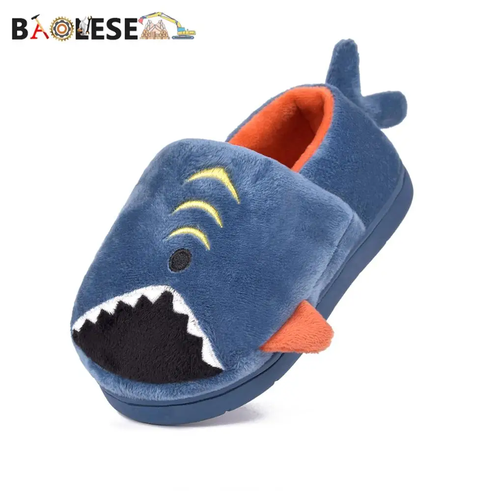 

Детские тапочки BAOLESEM для малышей, зимние тапочки, мягкие тапочки для малышей, домашняя обувь с симпатичной акулой, Нескользящие шлепанцы, но...