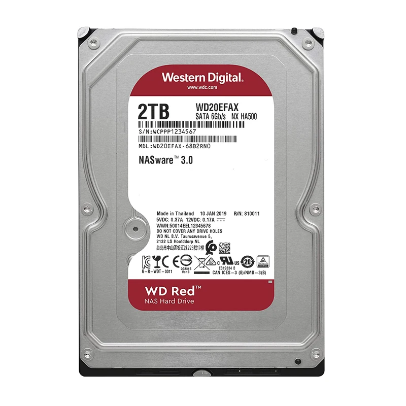 

Western Digital 2 ТБ WD Red NAS внутренний жесткий диск HDD 5400 об/мин SATA 6 ГБ/сек. 256 МБ кэш 3,5 " - WD20EFAX