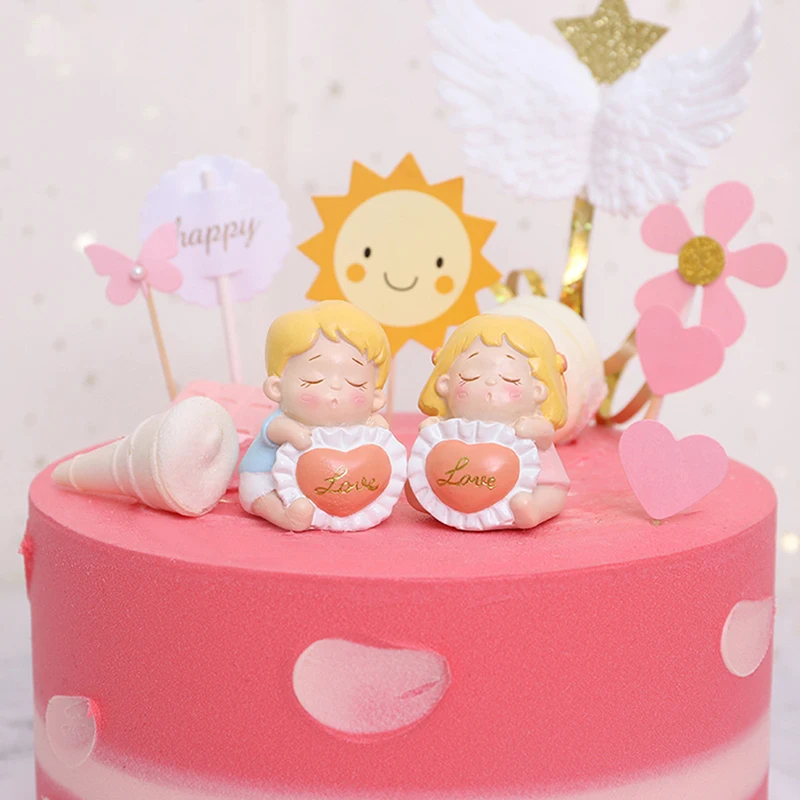 Фигурка из смолы с милым сердцем для девочек и мальчиков поделки украшение дома