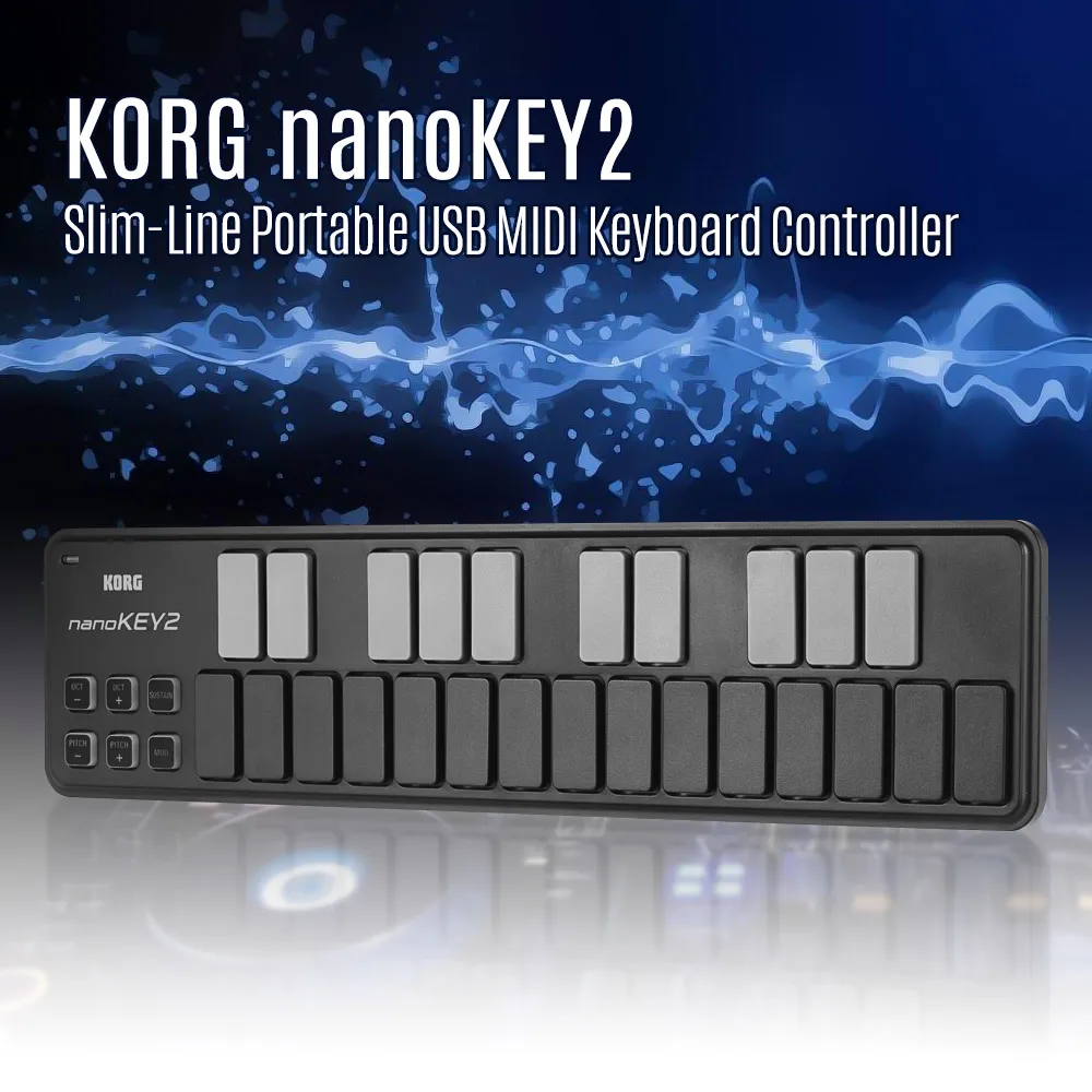 KORG MIDI Контроллер Тонкий-линия Портативный USB клавиатура контроллер 25 клавиш с