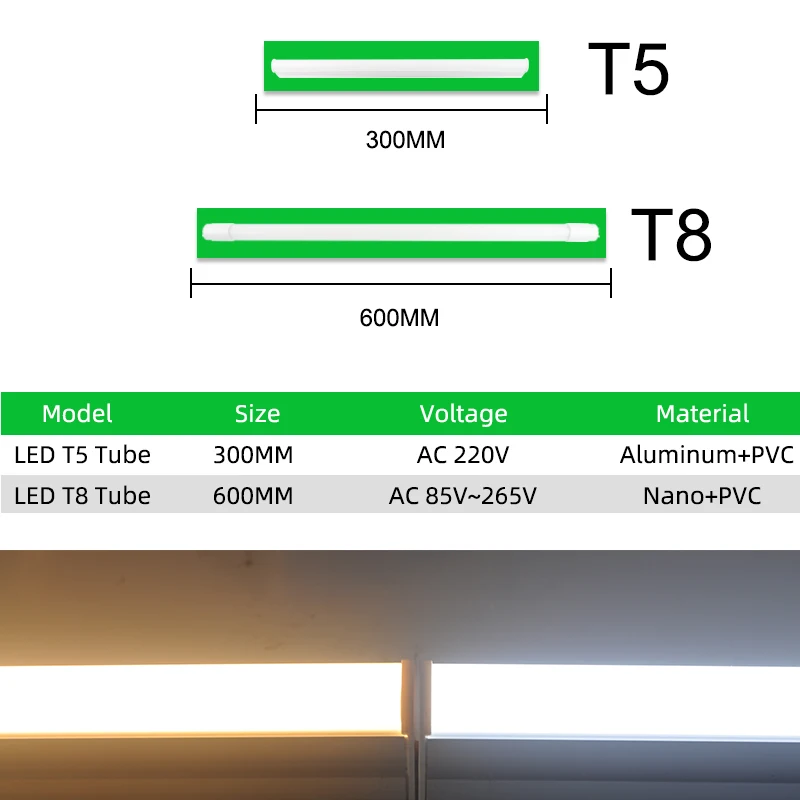 4 шт. светодиодный трубки T5 T8 ламповый светильник 6 Вт 30 см 10w 60 SMD2835 AC 110V 220V 240V