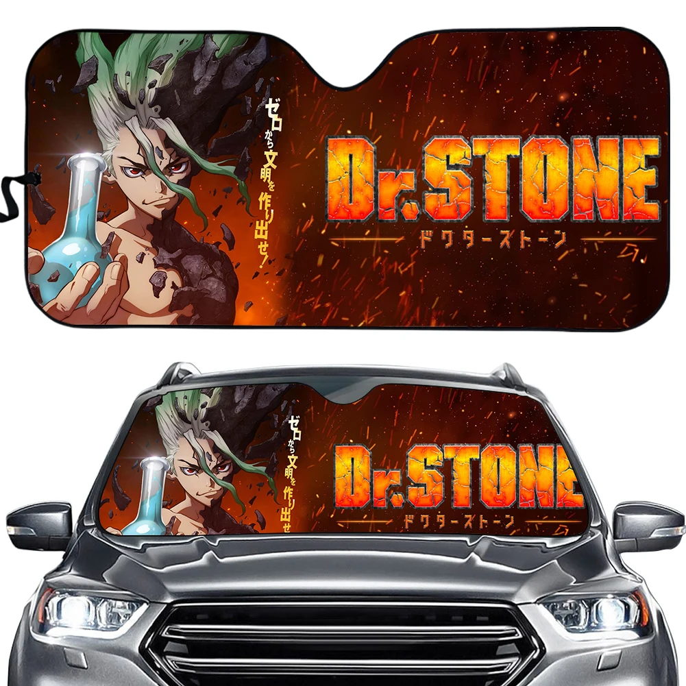 Dr.STONE Anime Summer Auto Sunshade Universal Sunshade Sun Shade UV Sun Gloss Sunshade Universal Car Windshield Covers