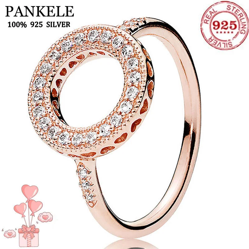 Оригинальное двухцветное кольцо с фирменным логотипом в виде сердца ореола