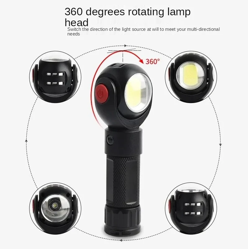 Вращающийся фонарь USB зарядка сильный свет 26650 Ультра-яркий в линии