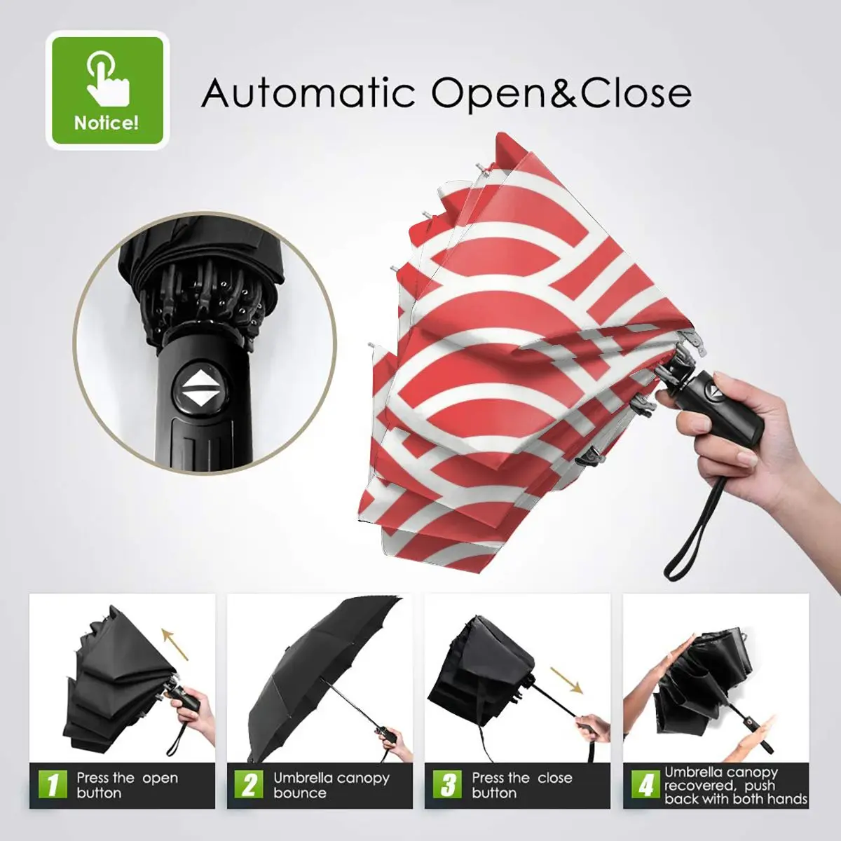 Comprare Ombrello Di Sole Rosso Giapponese Ventaglio Pieghevole Automatico Donne Degli Uomini Portatile Pieghevole Ombrello Di Protezione Solare Pioggia Antivento Spiaggia Parasole